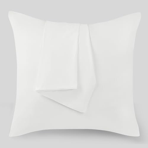 Utopia Bedding – 2er-Set Kissenbezüge – 60 x 60 cm – Oeko-TEX – Gebürstete Mikrofaser, 100% Polyester, mit Umschlagverschluss (Kissenfüllung Nicht enthalten), nur Kissenbezug – Weiß
