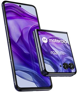 Motorola razr50 Ultra (Flip-Phone, 6,9/4,0-FHD+-Display, 50-MP-Kamera, 12/512 GB, 4000 mAh, Android 14) Midnight Blue, inkl. Premium-Schutzcover [Exklusiv bei Amazon]