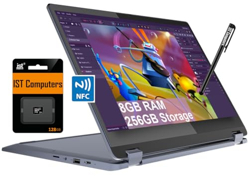 Lenovo Chromebook Flex 3i 15.6 FHD Écran tactile 2 en 1 Ordinateur portable (Intel Pentium N6000, 8 Go de RAM, 256 Go de stockage (128 Go eMMC + carte SD IST 128 Go)), étudiant et école, webcam, NFC,