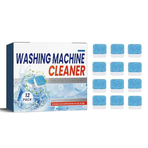 Washing Machine Cleaner Descaler - 12 Pack Deep Cleaning Tablets for Front Loader & Top Load Washer, Clean Inside Drum And Laundry Tub Seal
