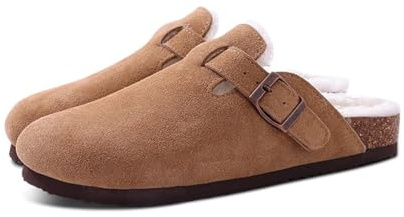 Zoccoli Invernali in Pelliccia Pantofole da casa Scarpe in Cotone Caldo for Interni ed Esterni Scivolo Corto Femminile(Brown,39)