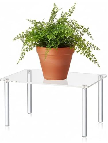 Expositor de acrílico – Estante transparente 30 x 20 x 20 cm, estantería de varios niveles de acrílico transparente, estructura de patas de calidad con un aspecto moderno y elegante | Porta objetos de
