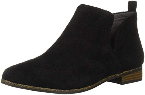 Dr. Scholl's Shoes Rate, Botas Cortas al Tobillo Mujer, Gamuza de Microfibra Perforada Negra, 37.5 EU