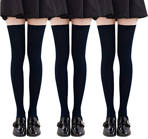 YSense Beau 3 Paar Damen Kniestrümpfe Lange Overknee Strümpfe Überknie Socken