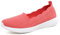 Puxowe Women's Loafers Slip On Lightweight Casual Low-Top Flat Knit Shoes 3 UK Coral Red