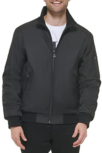 Calvin Klein Herren Wintermäntel-Sherpa-gefütterte Softshelljacke mit Kapuze, Schwarz (Jet Black), XL