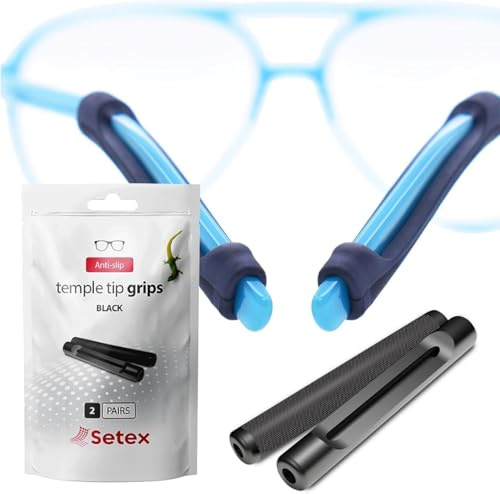 Setex Gecko Grip Embouts de Branches de Lunettes Antidérapants, Fabriqués Aux États-Unis, Embouts Innovants en Fibres Microstructurées, Longueur 49 mm, largeur 7 mm.