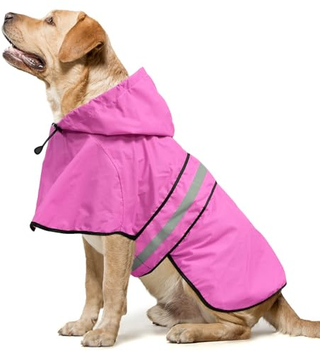 Domagiker Impermeabili per Cani - Impermeabili con Cappuccio per Cani, Cappotto Antipioggia per Cani Regolabile Riflettente, Giacca Antipioggia Antivento per Cani Poncho Antipioggia per Animali per