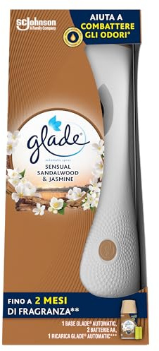 Glade Automatic Spray, Profumatore per Ambienti Base con Ricarica, Fragranza Sandalo di Bali e Gelsomino, Confezione da 1 Diffusore e 1 Ricarica 269 ml