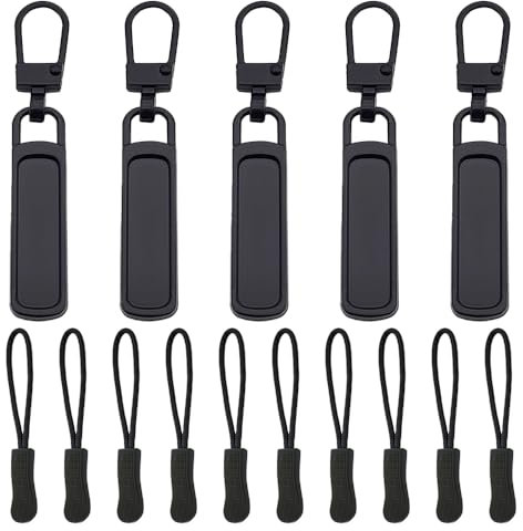 ZELHYEUU 15 Stück Reißverschluss Zipper, Ersatzteile Reißverschluss Zipper, Reißverschluss Anhänger, Metall Reißverschlussanhänger Ersatzzipper, Reißverschluss Ersatz, für Rucksäcke, Jacken, Gepäck