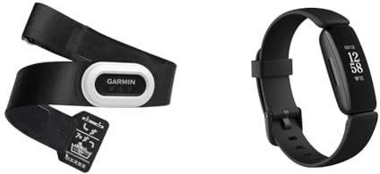 Garmin HRM-Pro Plus - Premium Chest Strap for Recording Heart Rate and Running Efficiency Values & Fitbit Inspire 2 Health & Fitness Tracker with 1-Year Fitbit Premium Included