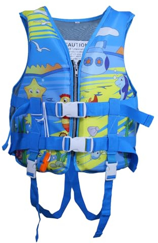 Swim Vest for Kids 46-95lbs/6-12Years, Adjustable Swimming Jacket Aid Floaties for Children, Preteen Boys Girls Learn to Swim (Blue, M (38-68 lbs/7-10 yrs))
