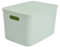 Homéa, Aufbewahrungsbox mit Deckel aus Kunststoff, 15,5 l, 35 x 25 x 21,5 cm, Salbei