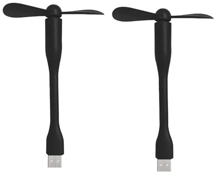 Mini Ventilateurs USB, 2Pcs Silencieux et Flexible, Mini Ventilateur de Refroidissement, Ventilateur de Voyage Silencieux, Compatible avec Tout Port USB Comme Banque D'alimentation, Téléphone Mobile