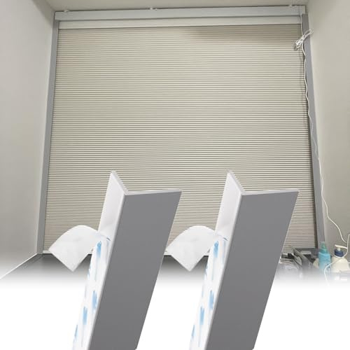 Blackout Pvc Light Blocking Strips for Window Shades, Light Gap Blocker for Bedroom Restrooms Privacy Protection, Cuttable Diy Roller Blinds Gap Side Tracks(2 pcs Gray,44in/111.8cm)