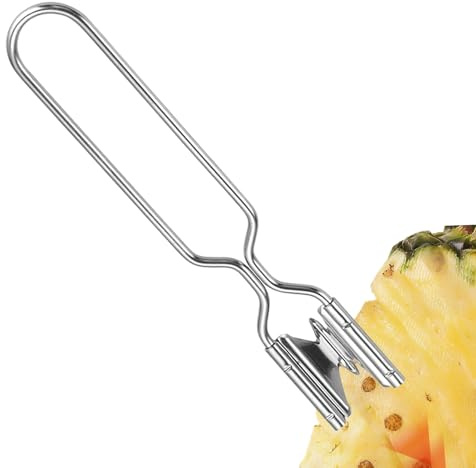 Pelador De Ojos De Piña,Pelador De Piña De Acero Inoxidable - Quita Nucleos De Fruta Multifuncional Ergonómico Para Barbacoas Picnics Fiestas Al Aire Libre