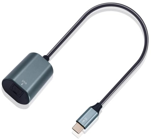 Maxhood USB C till Toslink optisk ljudadapter 20 cm/7,87 tum, USB C hane till Toslink hona stöder SPDIF-ljudutgång lämplig för bärbara datorer, surfplattor, mobiltelefoner.