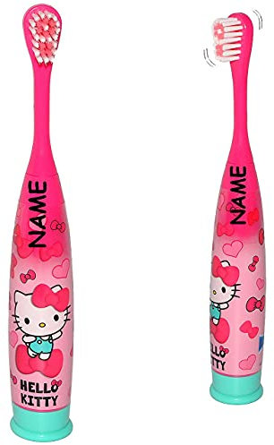elektrische Zahnbürste - Helllo Kitty - Katze - incl. Name - Kinder & Baby/Batterie betrieben - hochwertige Borsten - Kinderzahnbürste & Babyzahnbürste - Mä..