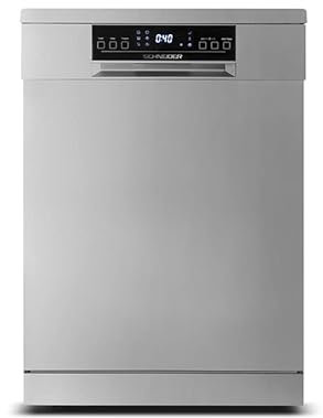 SCHNEIDER - SDW1542BDIX - Lave vaisselle Inox - Pose libre - 15 couverts - 6 Programmes dont ECO - Départ Différé 1 à 24H - Tiroir à couverts - Moteur inverter - 42dB - Classe D