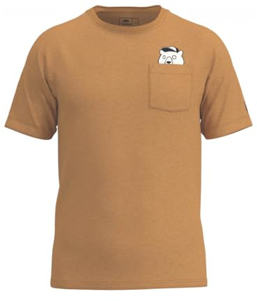 FORSBERG Coolson T-Shirt Brusttasche mit coolem Bär Funshirt Rundhals bequem robust, Farbe:gelb, Größe:XL