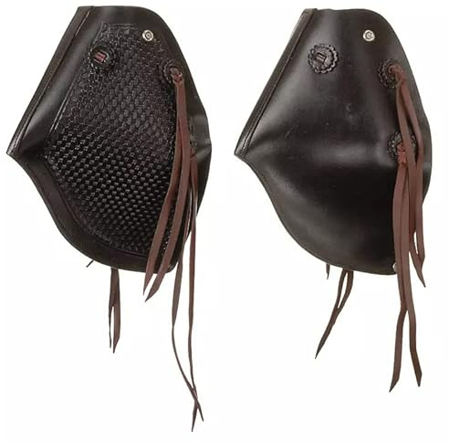 Western Saddle Tapaderos Étriers en cuir fait à la main cousus à la main