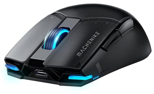 Machenike Wiederaufladbare Kabellose Gaming-Maus,26,000 Punkte pro Zoll,PAW3395 Sensor,Ultra-Leicht,6 Programmierbare Tasten,RGB Beleuchtung,Langer Akkulaufzeit,Gaming Mouse Wireless für PC/Mac