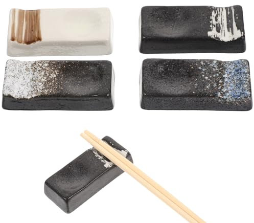 PRETYZOOM 4 Stück Essstäbchenablage Aus Keramik Tischlöffelablage Keramik Besteckablage Tischdeko Stäbchen Ablage Besteckbänkchen Essstäbchen Halter Messerbänkchen Zubehör Japanischer Stil
