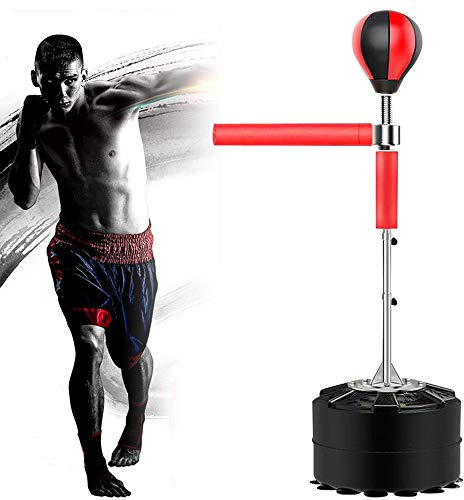 Boxningssäck med stativ, höjdjusterbar stående boxboll med 360° flexibel vridstång, spegellumpa, boxningssäck stående för barn och vuxna