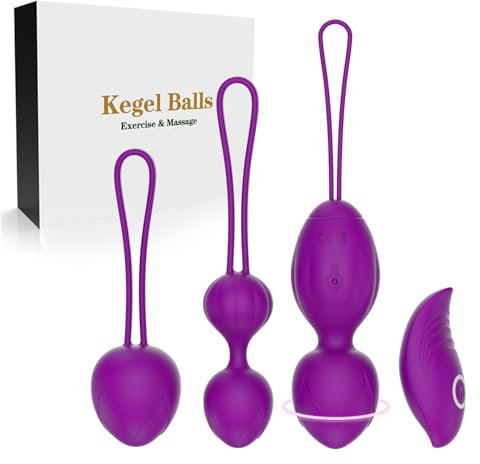 Beckenboden Kugeln Trainingskugeln, Beckenboden Trainer Damen, Silikon Übung Bälle für die Blasenkontrolle und Beckenbodenübungen (Lila)