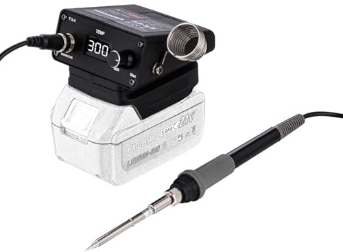 KATSU FIT-BAT Stazione Saldatura a Batteria 18V/21V Digitale con Temperatura Regolabile, Ideale per Riparazioni Elettriche ed Elettroniche DIY, Senza Batteria