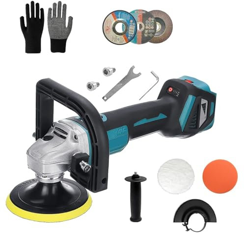 Winkelschleifer und Poliermaschine 2 in 1, Flex Kompatibel mit Makita 18 V Akku, 125 MM 800 Watt 9500 U/min Elektrischer Winkelschleifer zum Schneiden, Schleifen und Polieren (Ohne Akku)