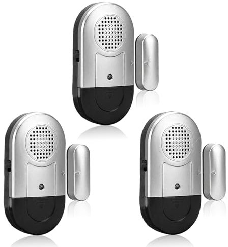 DAYTECH Fensteralarm Türalarm Alarmanlage Wohnmobil Tür Fenster Alarm Sensor Gartenhaus 120 dB Signalton Einbruchschutz Türalarmsensor für Home - 3er Set mit Batterien