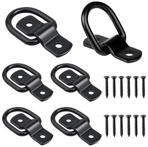 HENGBIRD 6 Pack D-Ring Tie Downs Cargo Tie Downs Anchors D Lashing Rings, D Rings Tie Down Anchors Hooks Stainless Steel D Ring for Load Securing in Trailer Truck Boat Cars Kayak