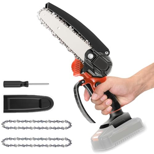 Mini Akku Kettensäge 6 Zoll für Einhell 18V Akku, Akku-Astkettensäge für GE-PS 18/15 Li BL-Solo Power X-Change, Elektro Handkettensäge für Gartenarbeit, Holzschneiden und Beschneiden (Ohne Akku)