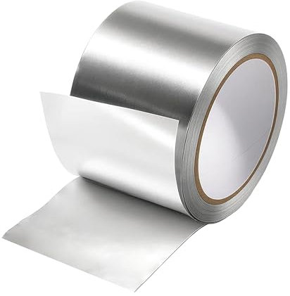 Cinta Adhesiva de Aluminio Resistente al Calor y al Frío, Impermeable y Duradera, Ideal para Reparaciones y Aislamiento Térmico en HVAC, Automóviles y Hogar, 50 mm x 10 m