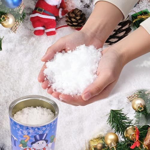 Neve Finta, Neve Finta in Polvere Reale e Soffice, 100g Neve Artificiale per Decorazioni, Neve Artificiale Spray, Fiocchi di Neve Deco, Neve per Villaggio di Natale Albero di Natale, Casa Gelo Neve