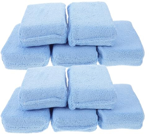 MOLUCKFU 10 Pezzi Tamponi Rettangolari in Superfine per Lucidatura e Pulizia Auto Resistenti e Versatili per Cera Lucidatura e Pulizia Vetri Accessori Manuali per Dettagli Auto