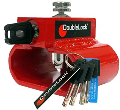 DoubleLock - Cerradura de remolque - RED SCM triangular - Camión - Cerradura de seguridad para equipos de transporte - Cierre resistente - Bloqueado en cinco segundos - Rojo