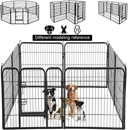 UNDERDOG Extra Heavy Duty Puppy Play Pen 8 x Panel Playpen Indoor/Outdoor Dog/Puppy Whelping Pen Pens (8 Panel 80x80cm)