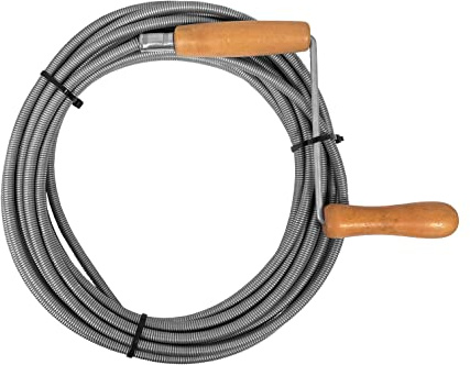 BAUSTER® Spirale pour canalisations de 9 mm de diamètre - 20 m - Spirale avec griffe - Spirale pour nettoyage de tuyaux - Spirale pour tuyaux - Spirale de nettoyage de tuyaux (20 m (diamètre 9))