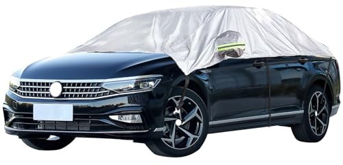 Halbgarage Auto Winter, Car Windshield Snow Cover, Abdeckplane wasserdichte Autoabdeckung Halbe Autoplane Frontscheibenabdeckung, Protects Your Windshield and Roof (Limousinen)