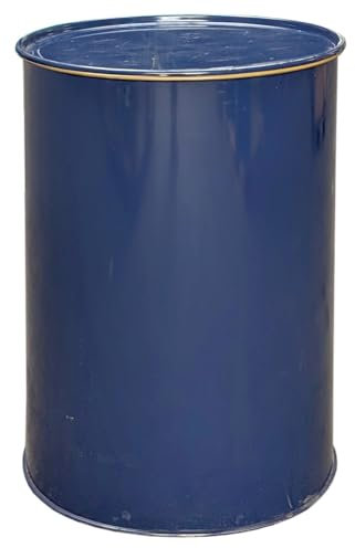 200 Liter Stahlfass Tonne mit Deckel Feuertonnne Feuerkorb Brenntonne Ghettotonne Stehtisch Grillstation Lagertonne robuste Qualität Ø 60 cm Blau Grün Türkis