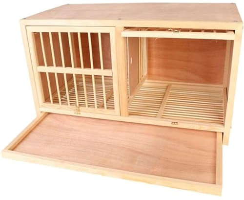 Bird cage Solid Wood Nest Box Pigeon Pairing Cage Pigeon Racing Homing Pigeon Nest Pigeon Supplies The Design of The Door Rotating Door Bolt(60 * 30 * 35cm(23.6 * 11.8 * 13.7inch), Brown)
