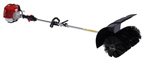 PUDLOR Benzin Motorbesen Kehrmaschine, 52cc 2.3PS Rasen Räumgerät Sweeper Kehrmaschine Motorbesen Benzin Schneefräse für die Reinigung von Baustellen, Bauernhöfen, Parks und Anderen Ebenen Flächen