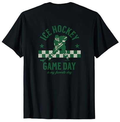 Hockey su ghiaccio Gameday è il mio giorno preferito Design Backprint Maglietta