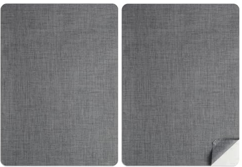 2 Parches de Reparación de Tela Autoadhesiva, 20 x 28 cm, Tela de Lino Autoadhesiva, Parches para Sofás, Asientos de Coche, Cortinas, Muebles, Reposacabezas (Gris Oscuro)