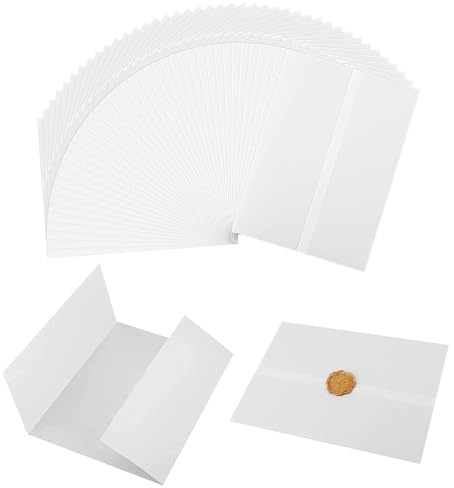 NICKLIN 54 Pcs Vellum Jackets, 5x7 in Vellum Paper Invitations Prefolded | Translucent Vellum Wrap Jackets, Waterproof and Tear for Wedding Birthday Housewarming Party Invitation Gift Holiday Card