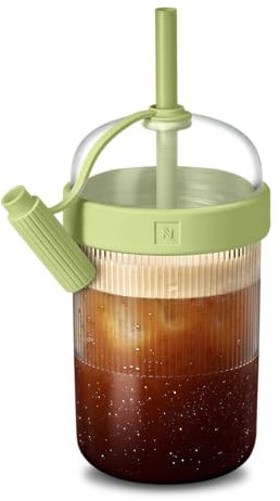 Nespresso Bicchiere da viaggio, design Federico Peri, edizione limitata, solo per bevande fredde, 540 ml, pistacchio