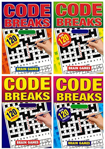 Code Break 4 x Travel Books 120 Puzzles Per A5 Activity Book Code Breakers