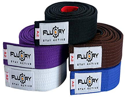 FLUORY Jiu Jitsu BJJ Gürtel aus hochwertiger Baumwolle (A0, blau)